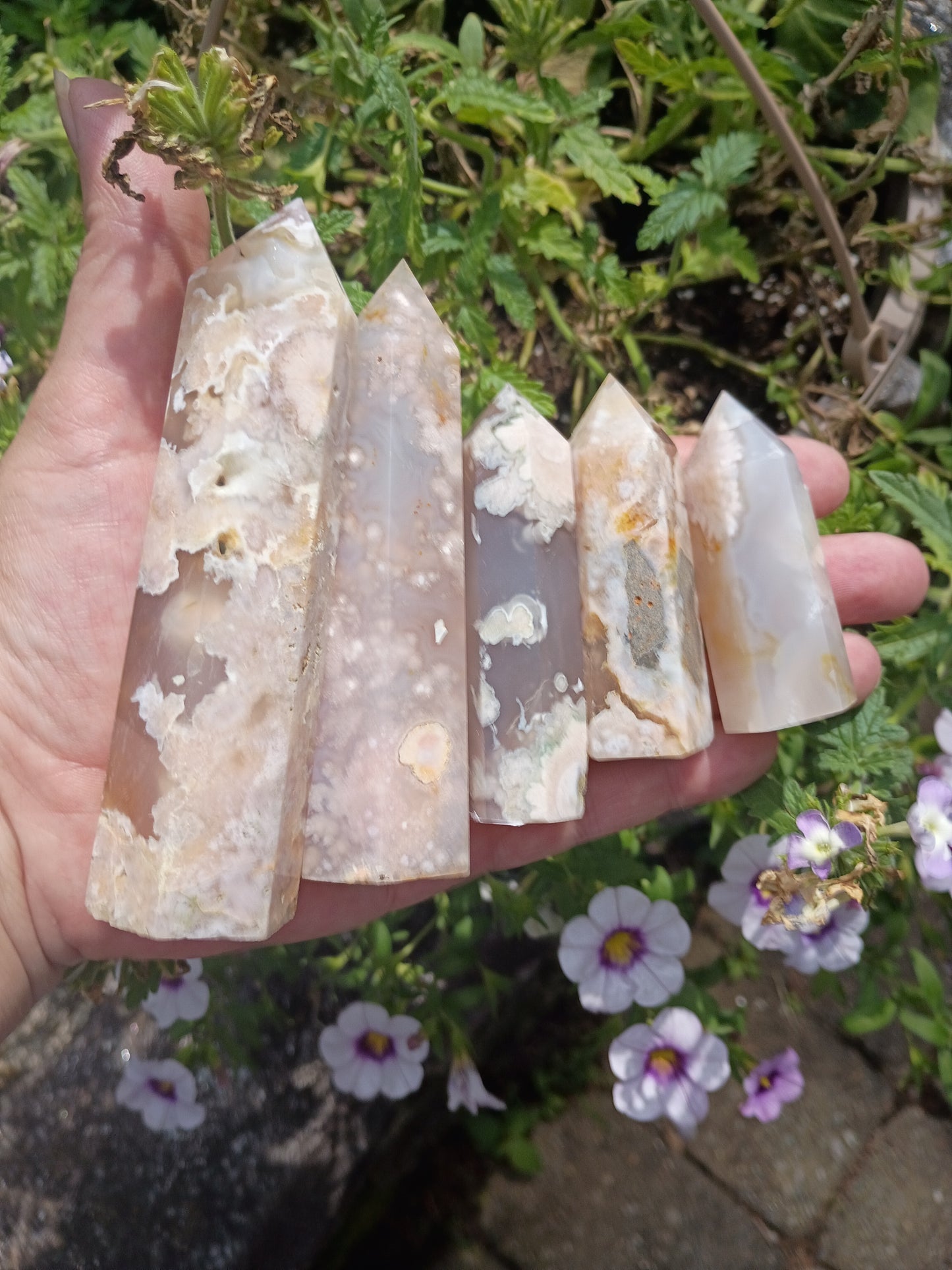 Flower Agate Obelisk