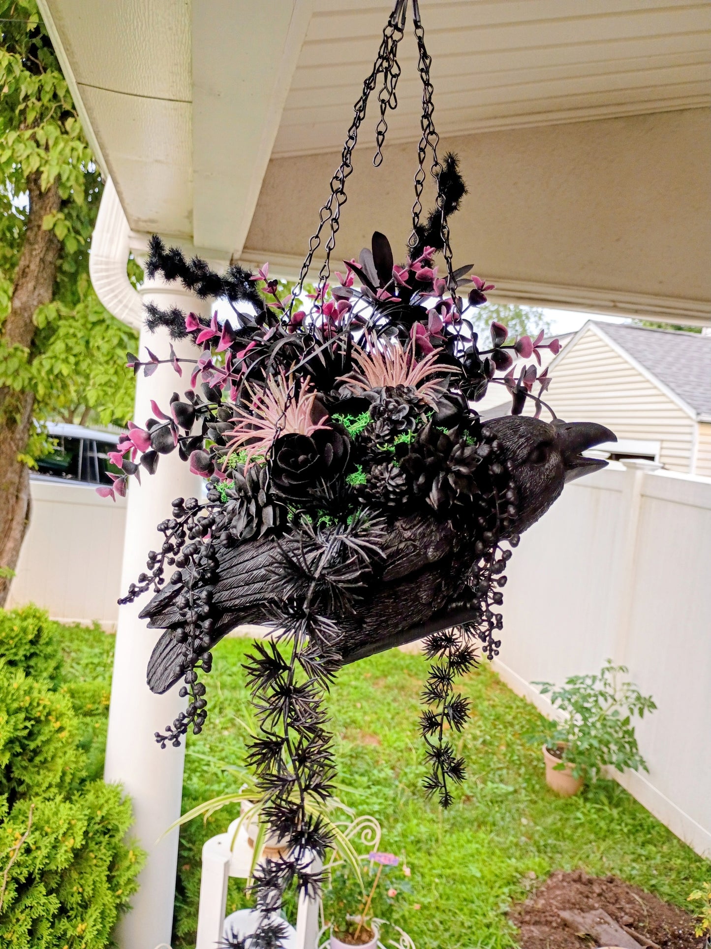 Hanging Crow Succulent Planter