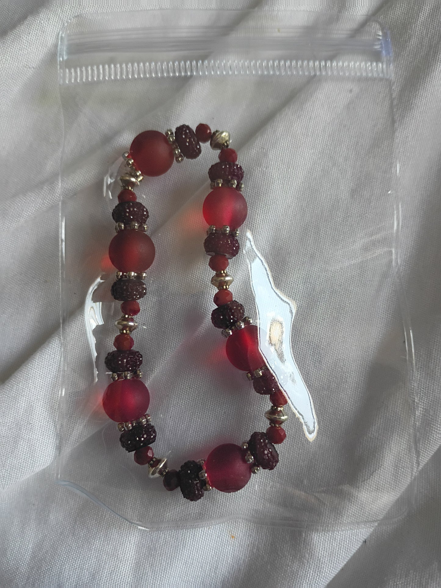 Red beaded bracelet