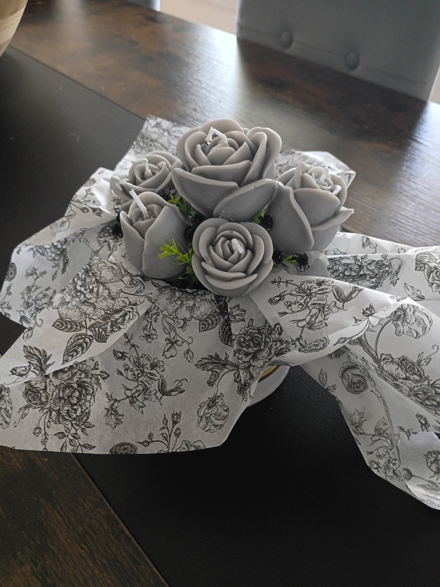 Grey Lavender Sandalwood Candle Bouquet