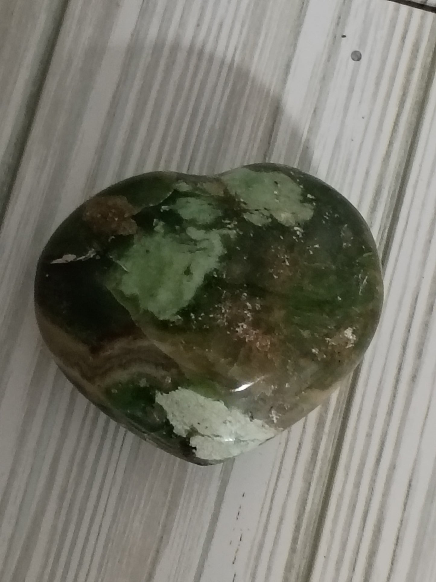Green Opal Polished Heart