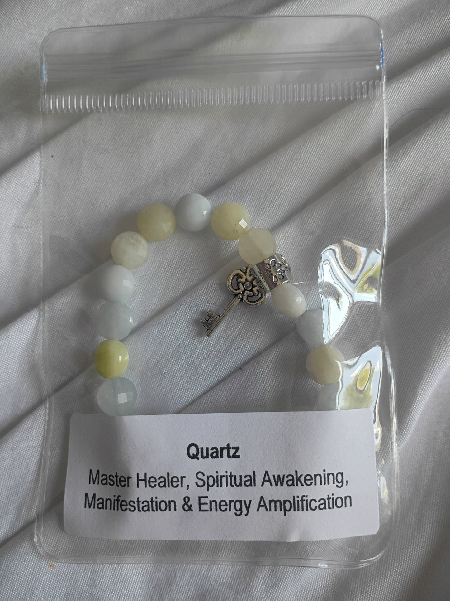 Multicolored faceted quartz