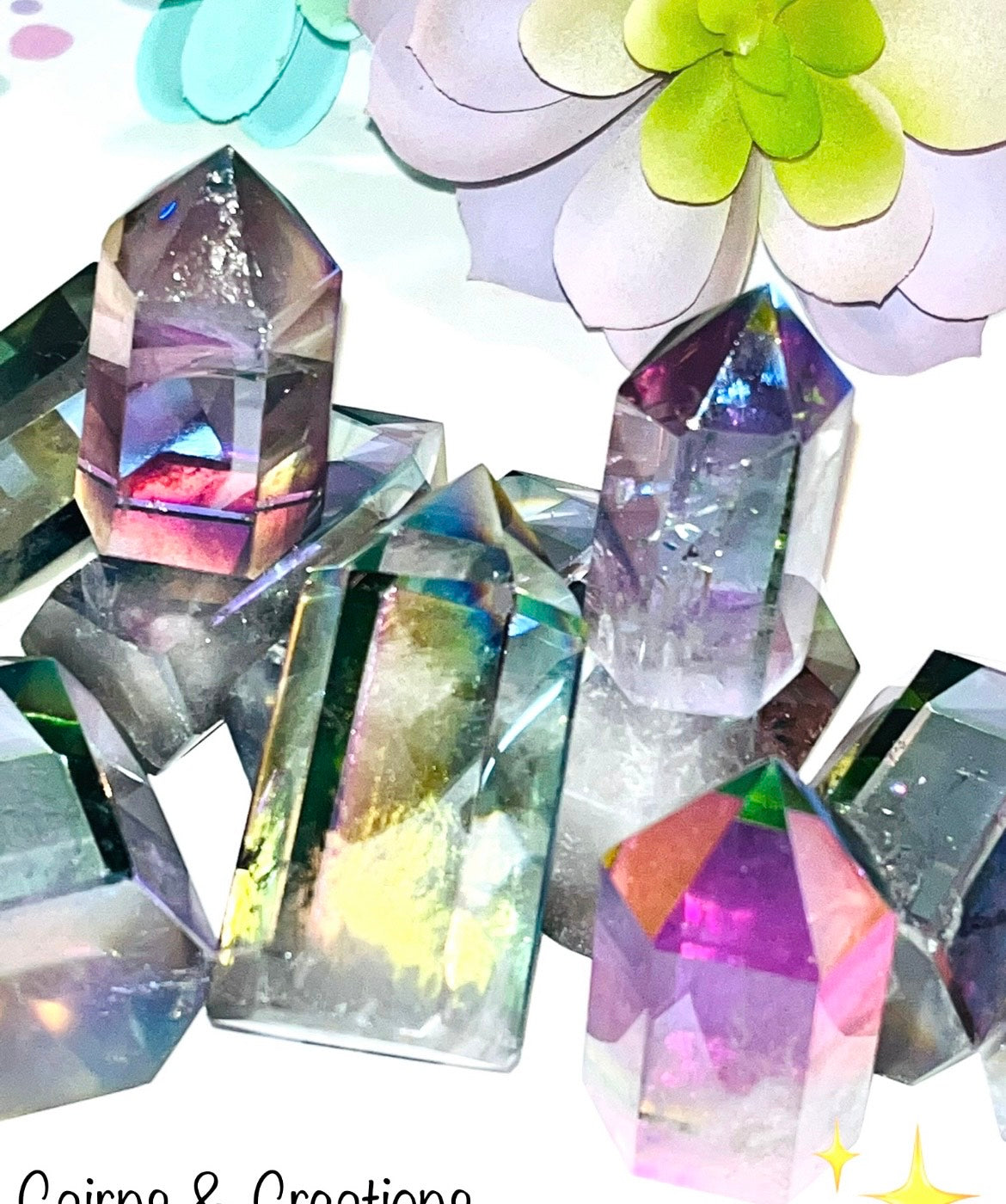 Tanzine Aura Quartz Obelisk