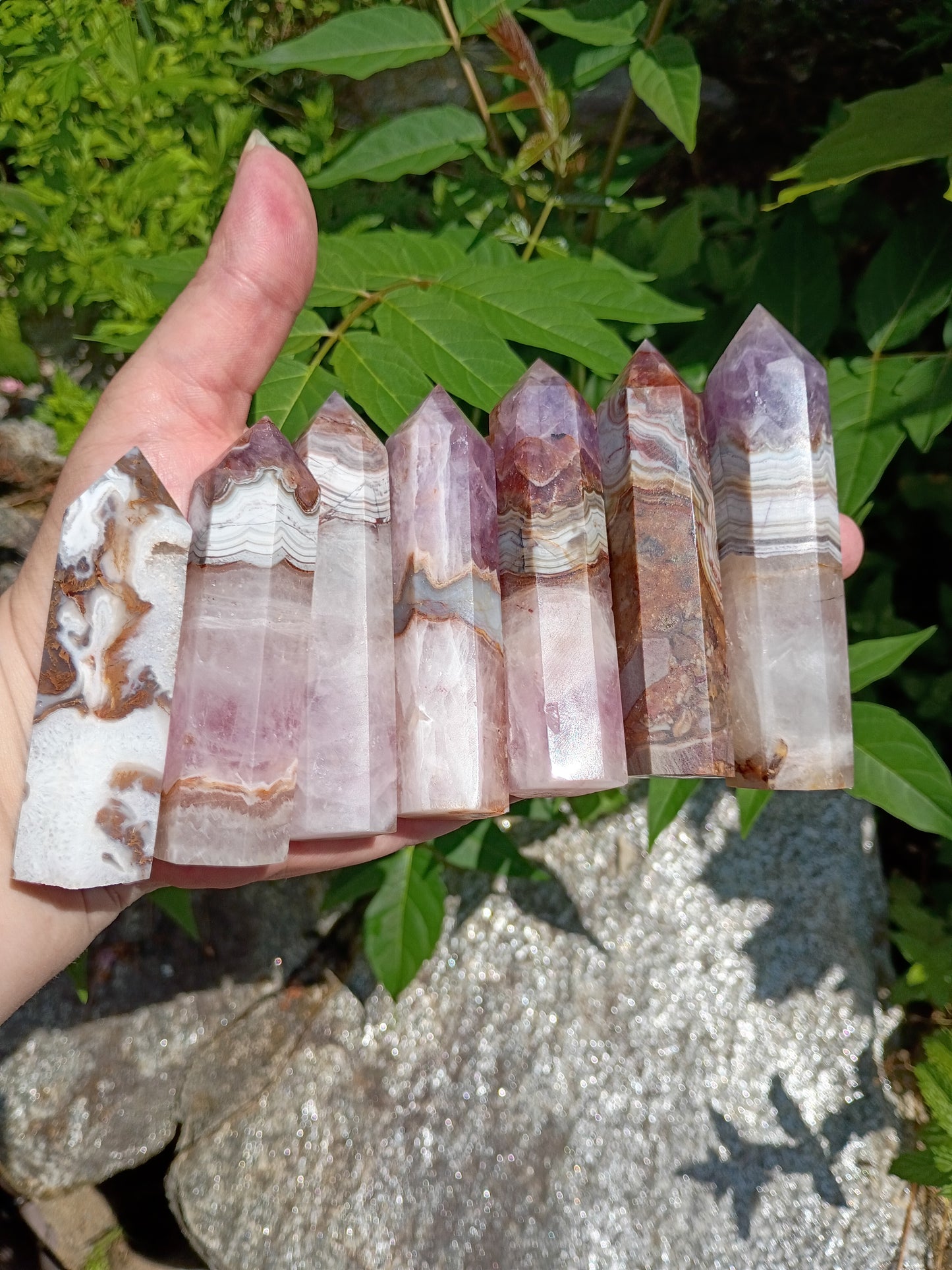 Amethyst Lace Agate Obelisk