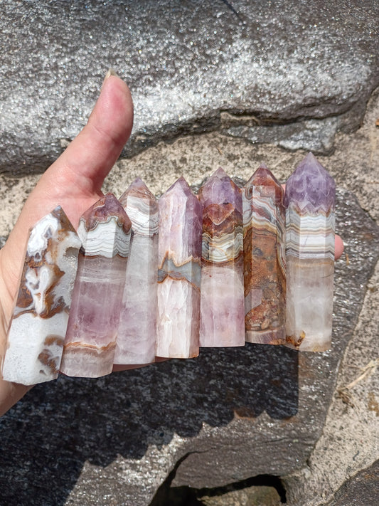 Amethyst Lace Agate Obelisk