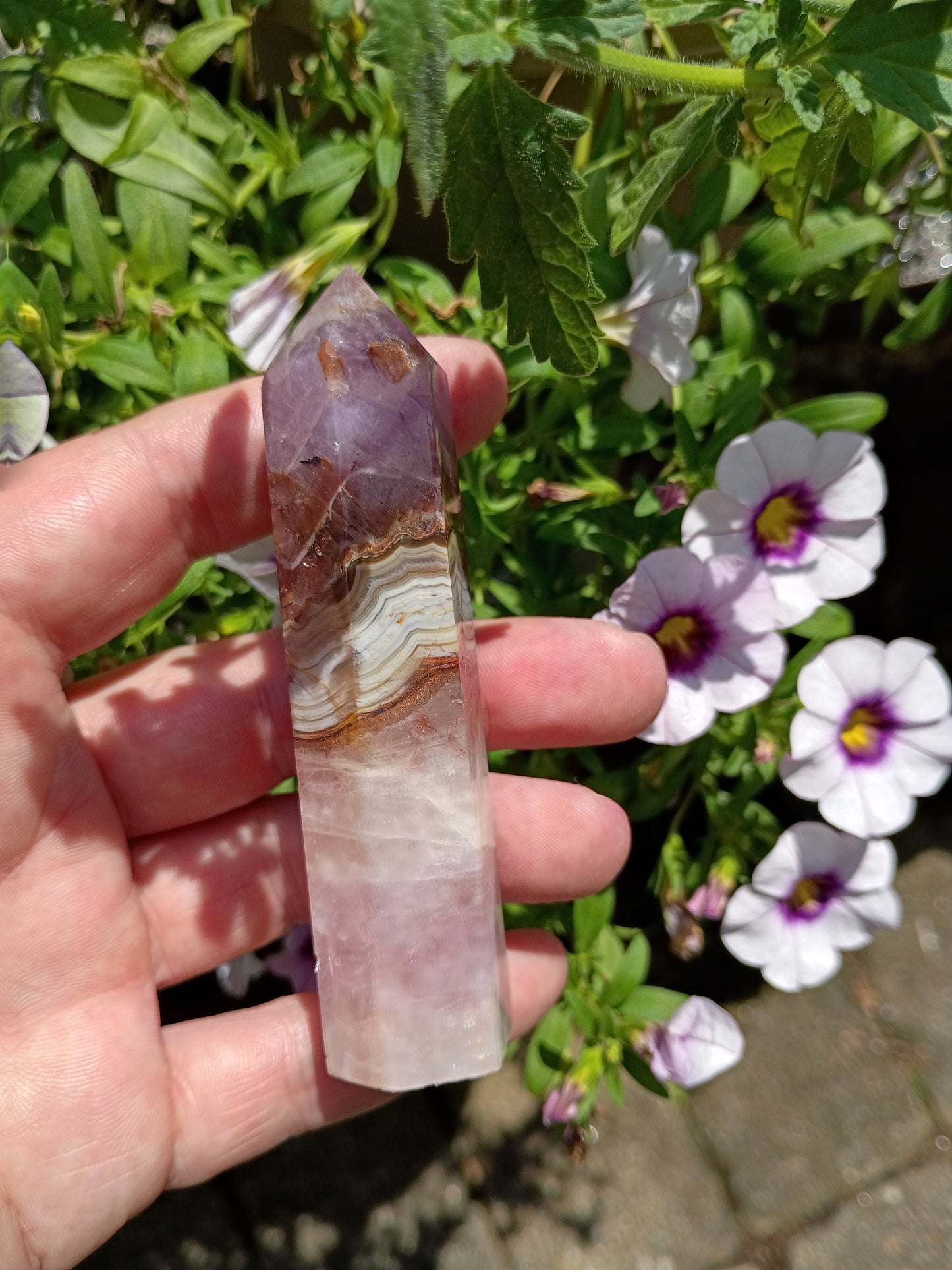 Amethyst Lace Agate Obelisk