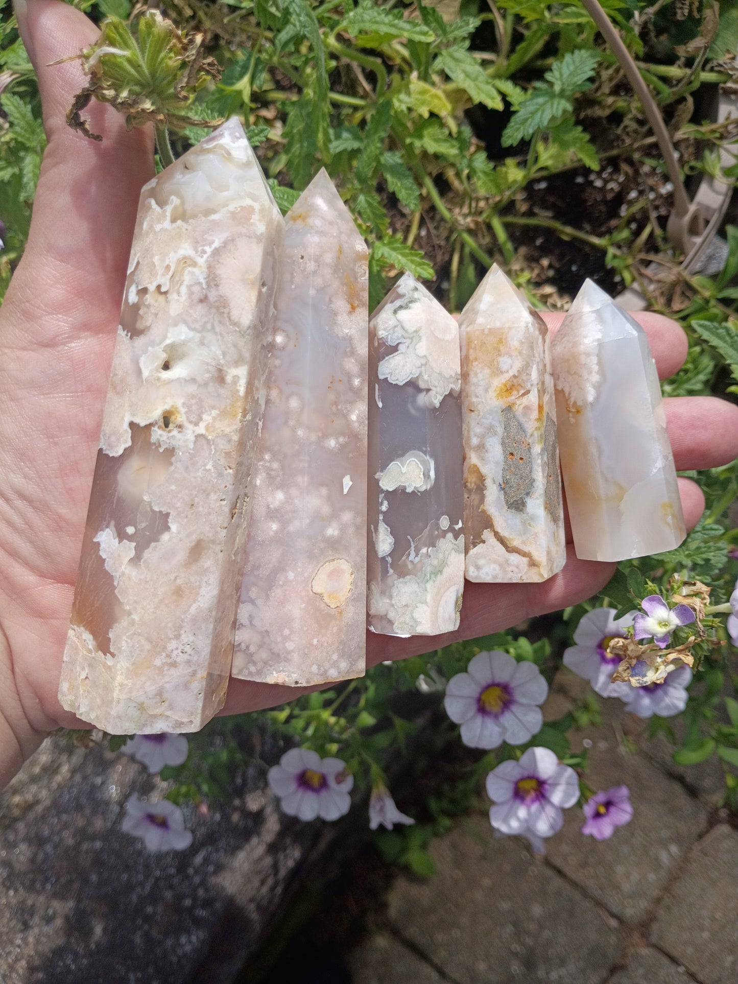 Flower Agate Obelisk