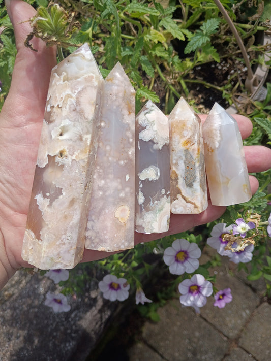 Flower Agate Obelisk