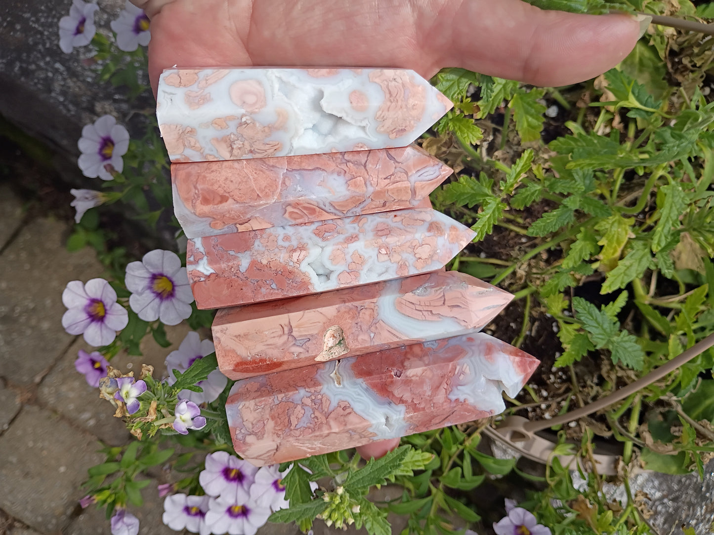Pink Agate Obelisk