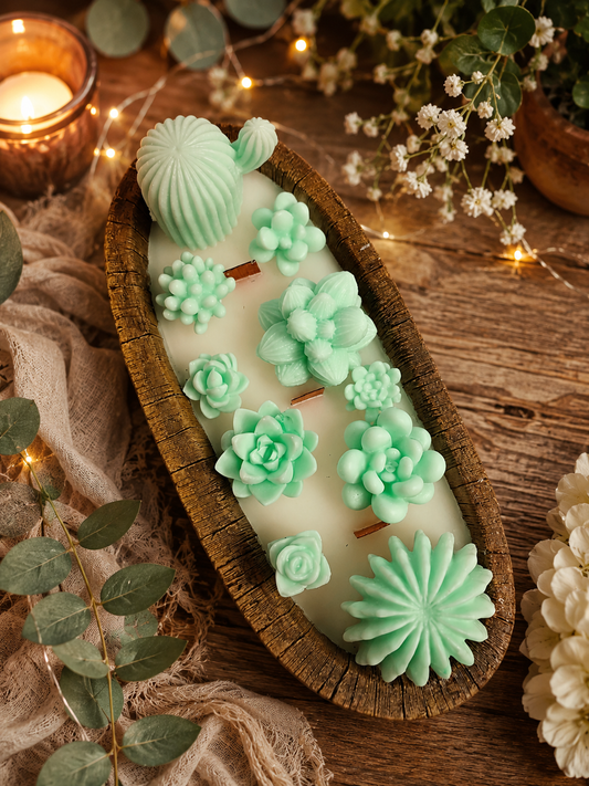 Green Velvet Woods Succulent Garden Soy Candle