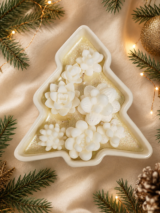 White 5" Tree- Holiday Succulent Garden