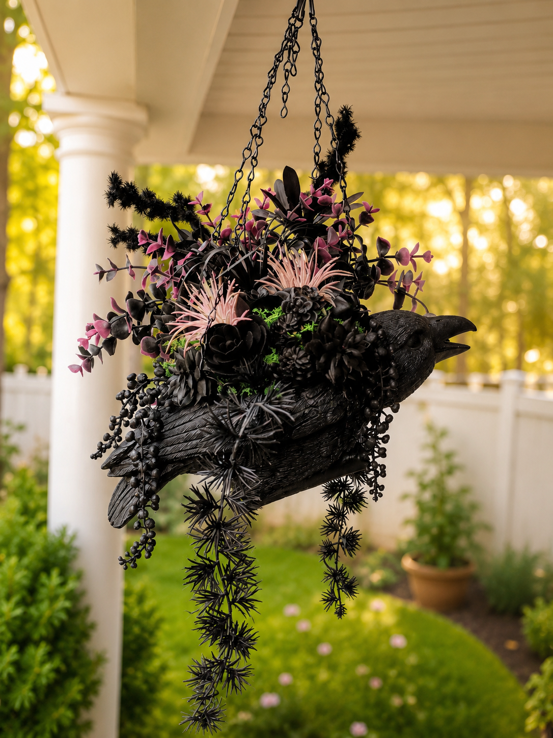 Hanging Crow Succulent Planter