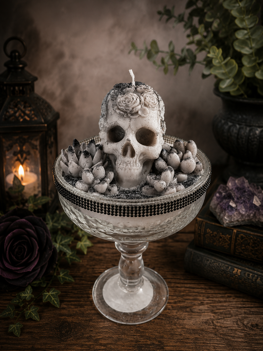 Tall Gothic Succulent Garden