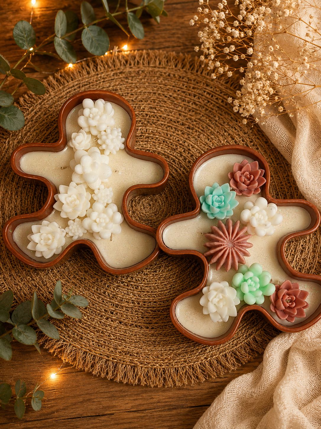 Gingerbread Succulent Garden- White