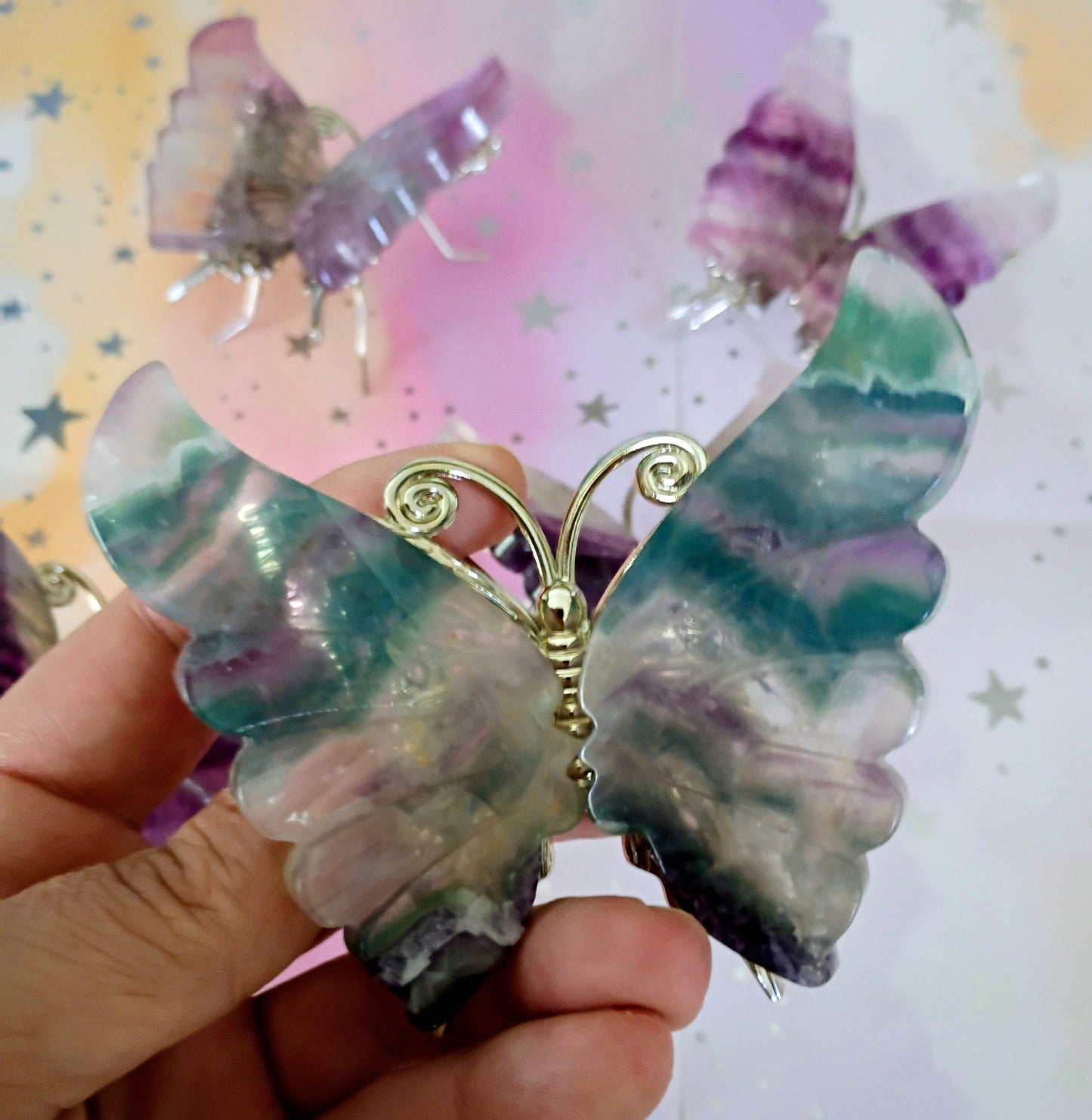 Rainbow Fluorite Butterfly, Green Striped