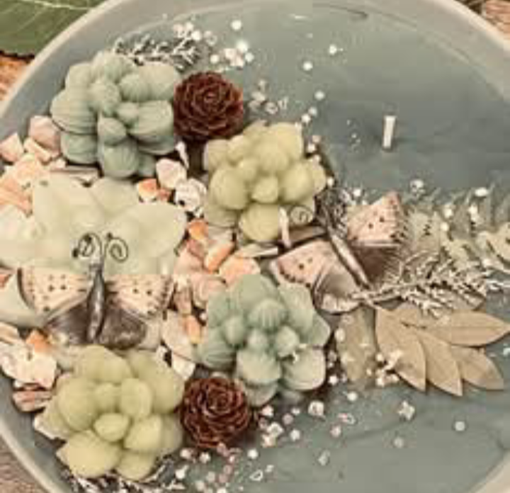 White Sage & Aloe Scenic Succulent Candle in 20oz Bowl