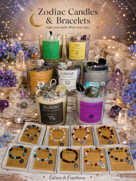 Zodiac Votives w/ Crystals