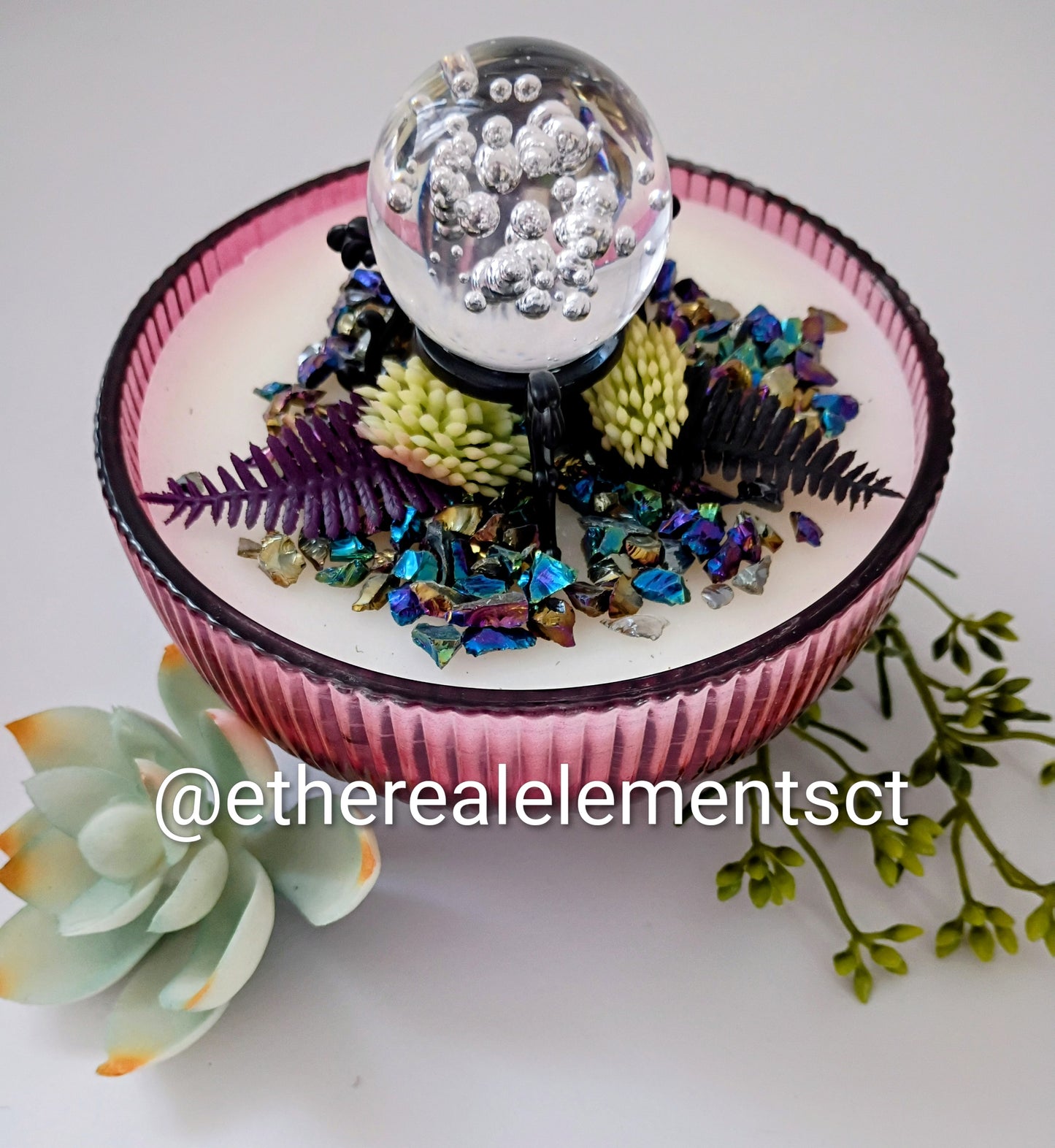 Crystal Ball Succulent Garden Candle