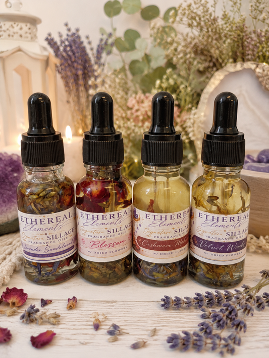 Signature Sillage, Dried Flower Infused Fragrance Oils 1oz
