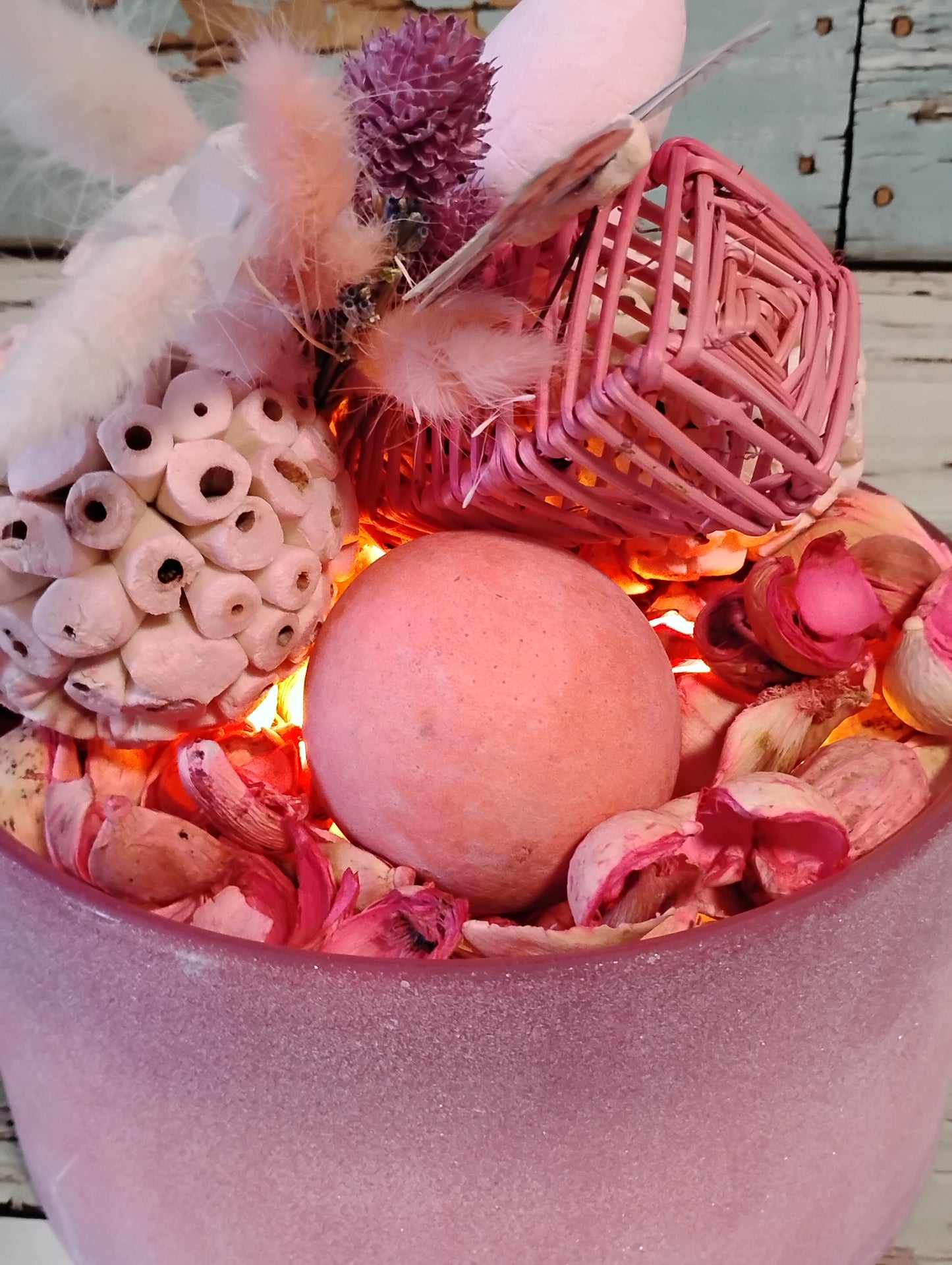 Pink Spring Scented Potpourri LED Candle