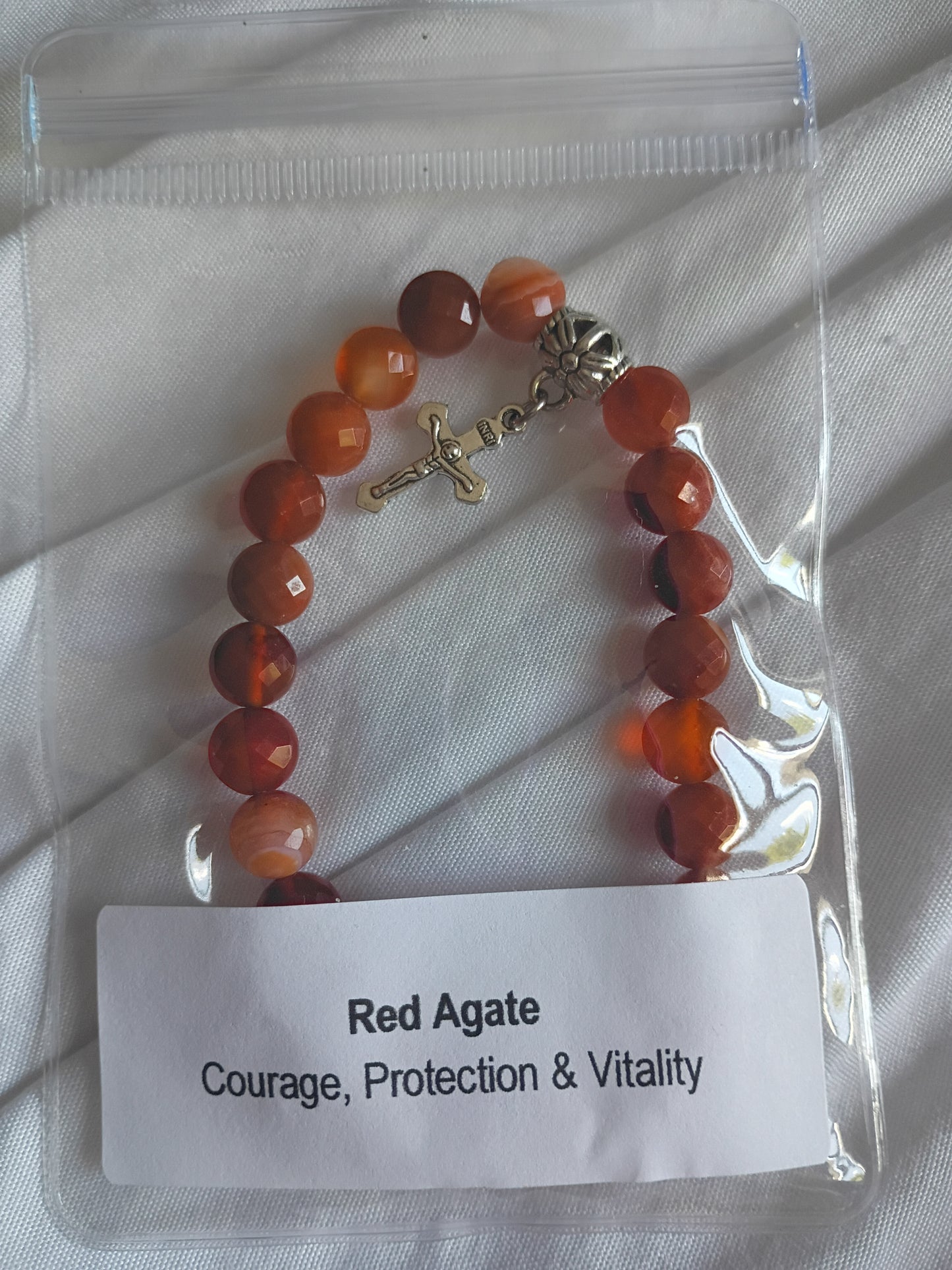 Faceted red agate energy bracelet