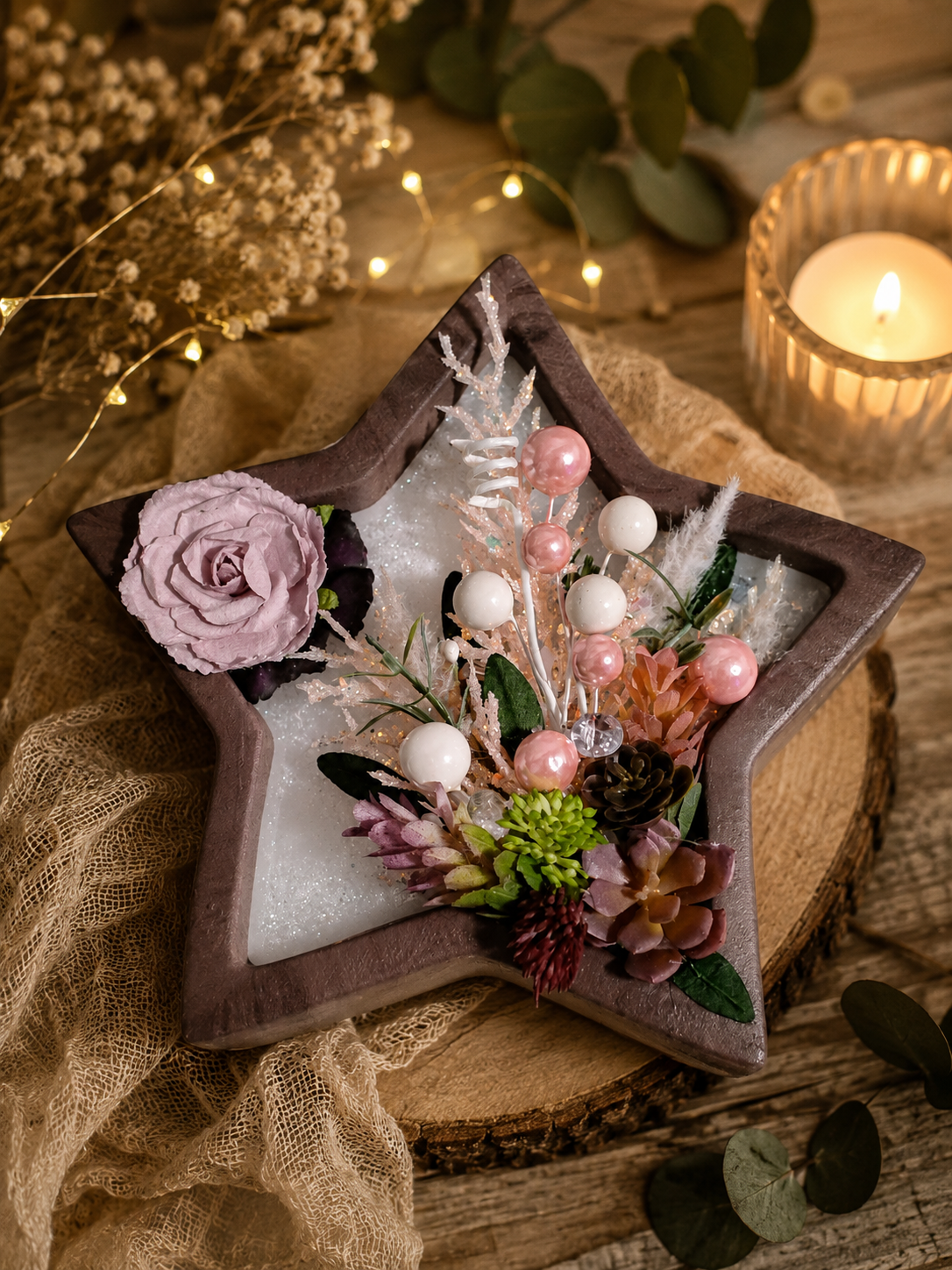 Pink Star Scenic Candle