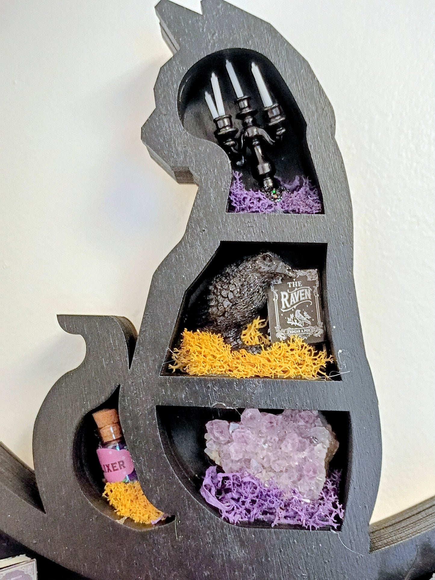 Cat n Moon Crystal Display, w Crystals