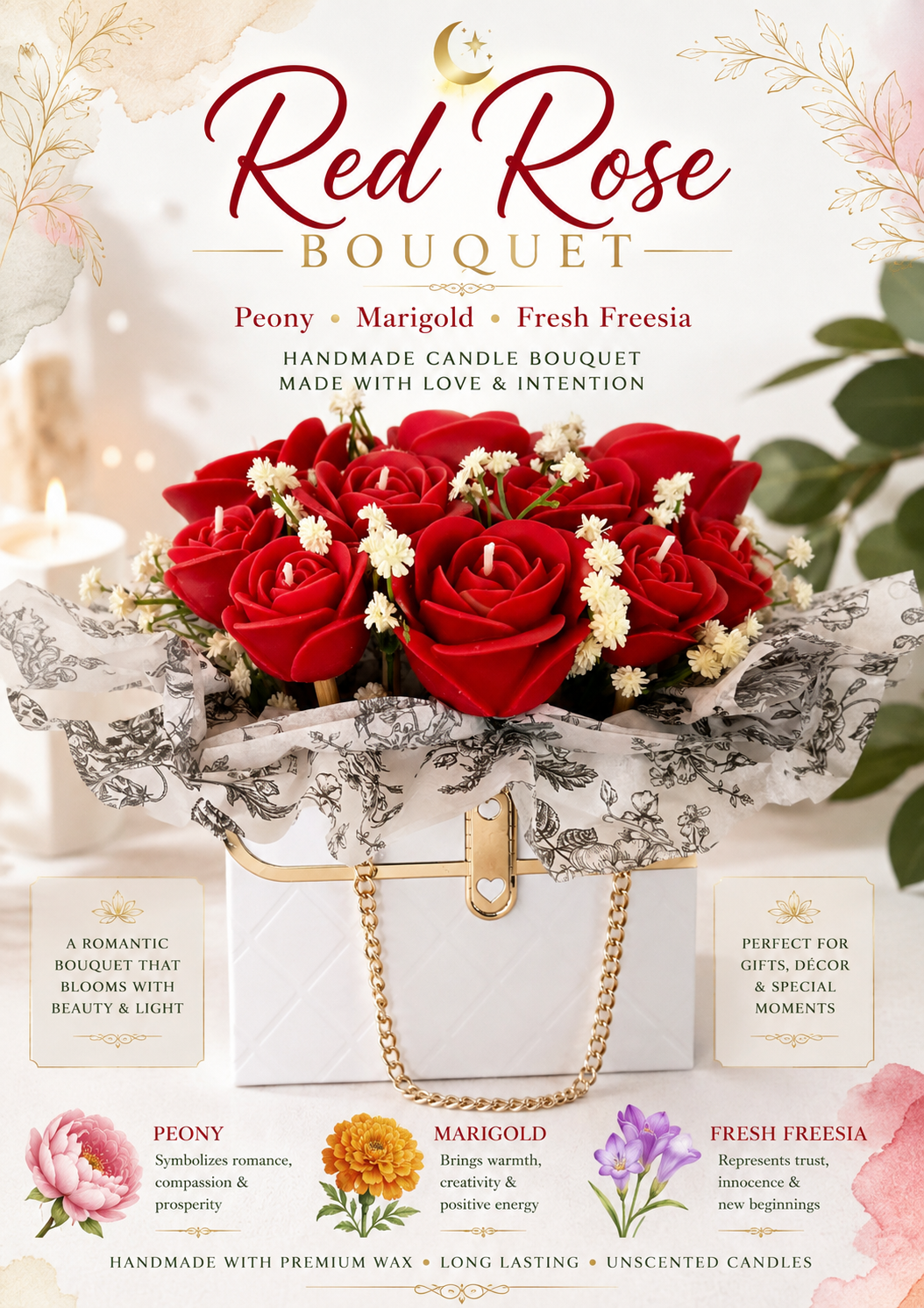 Red Rose Bouquet 10 Votives