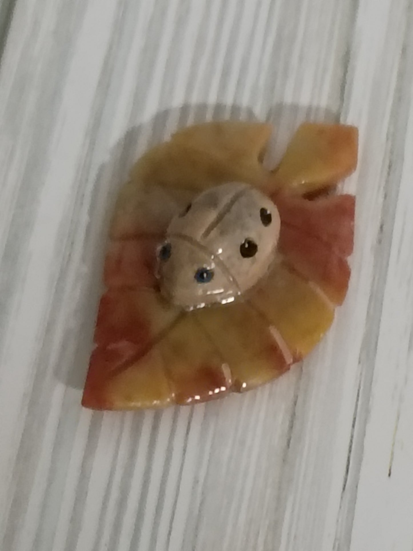 Ladybug on Leaf, Soapstone