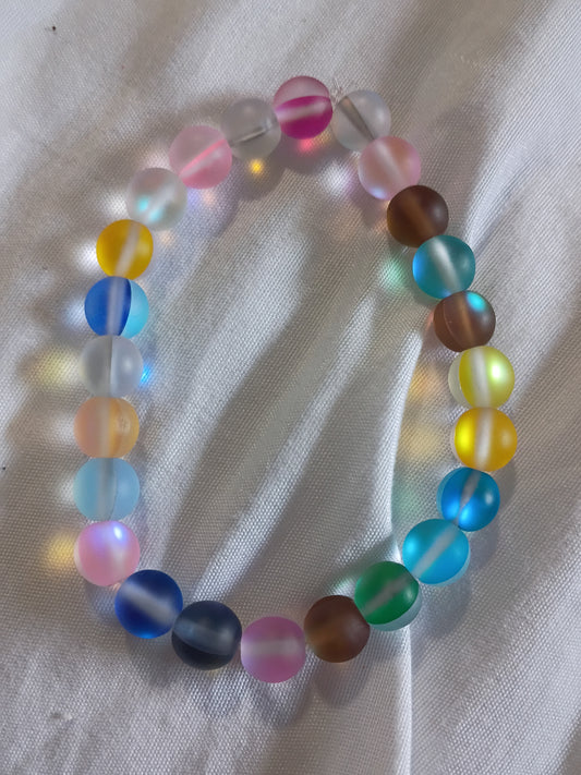 Rainbow Glass Beaded Bracelets