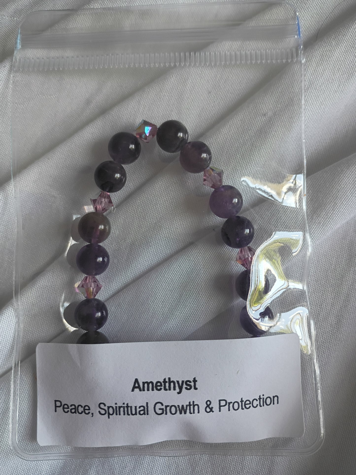Amethyst energy bracelet with purple accent
