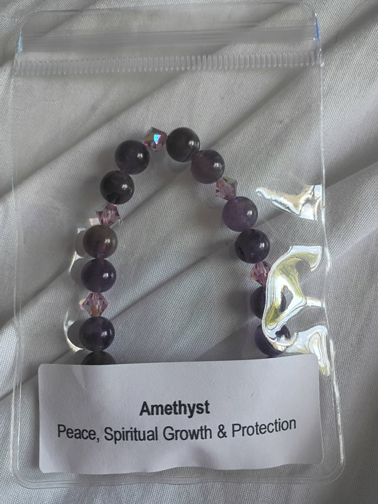 Amethyst energy bracelet with purple accent
