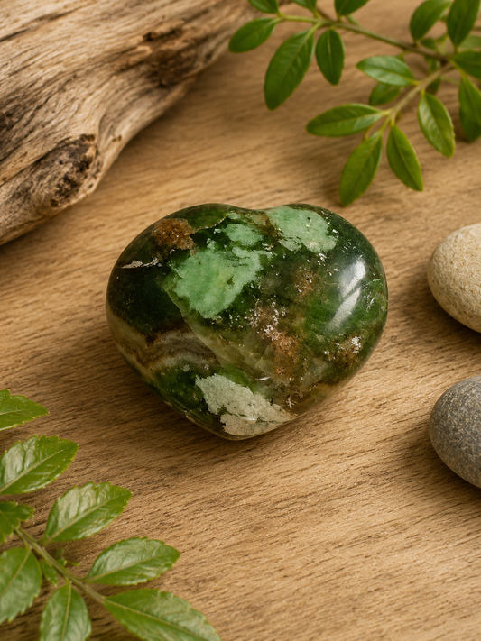 Green Opal Polished Heart 116g