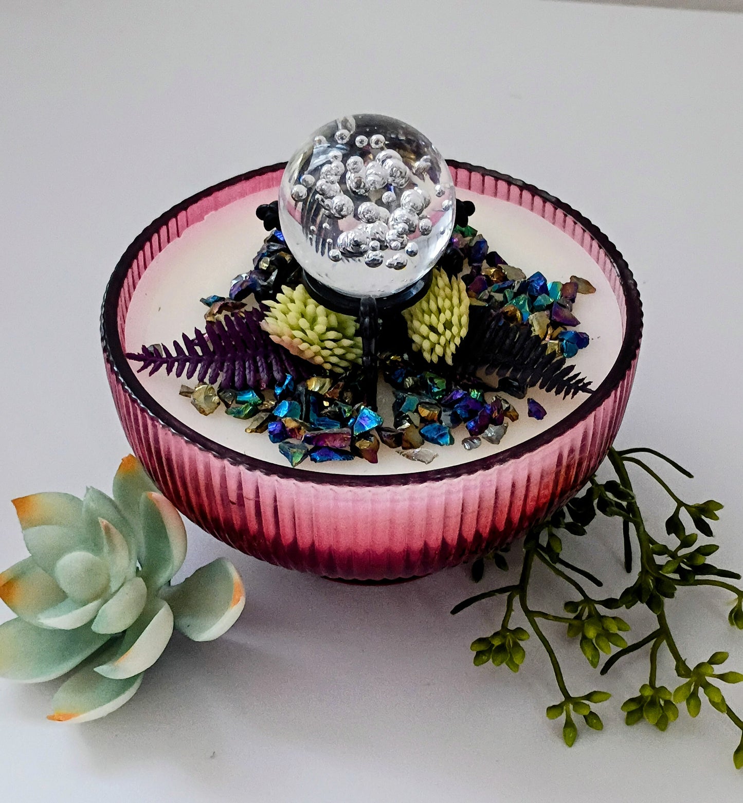 Crystal Ball Succulent Garden Candle
