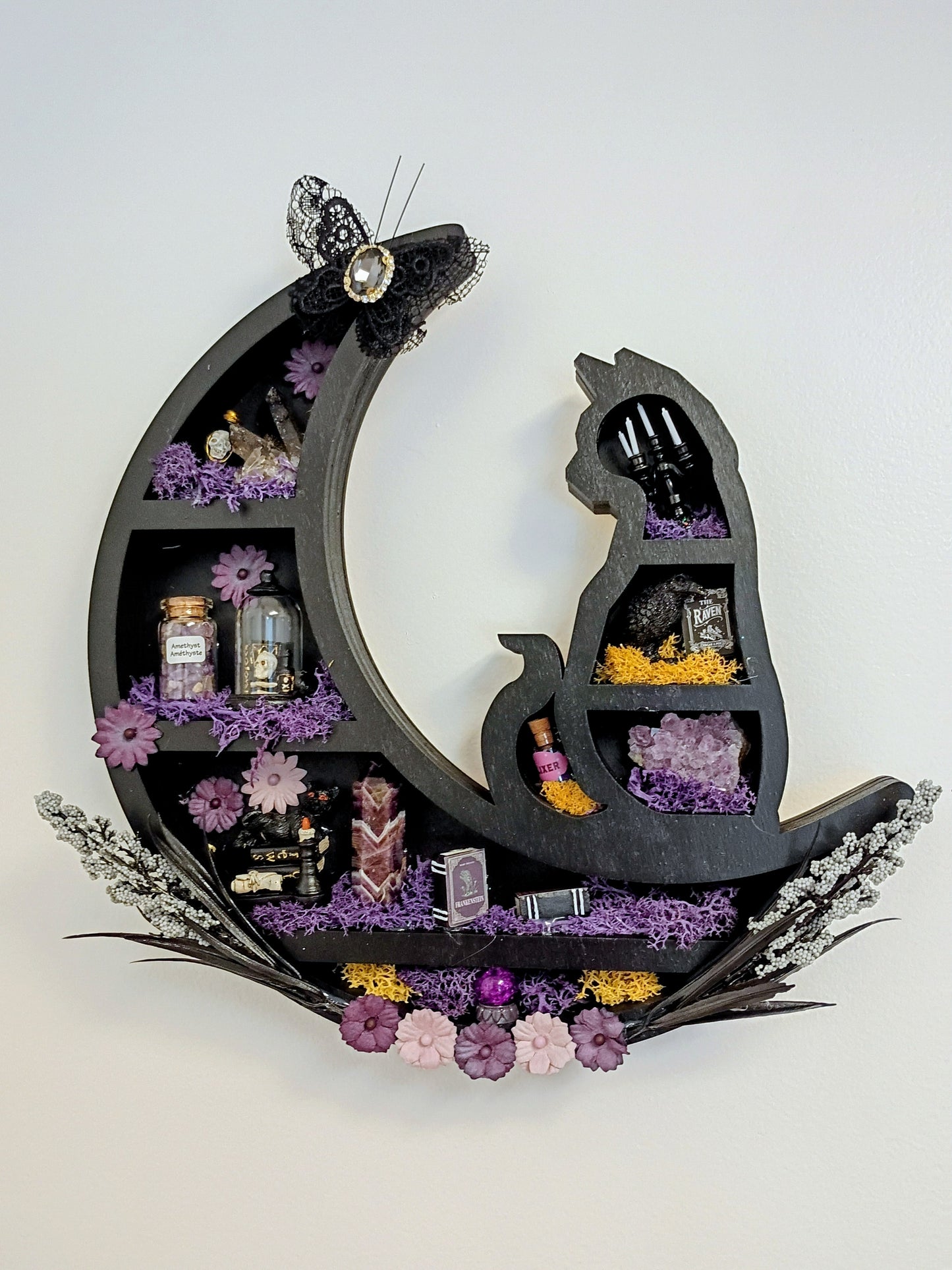 Cat n Moon Crystal Display, w Crystals