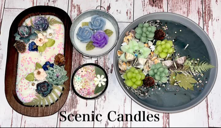 White Sage & Aloe Scenic Succulent Candle in 20oz Bowl