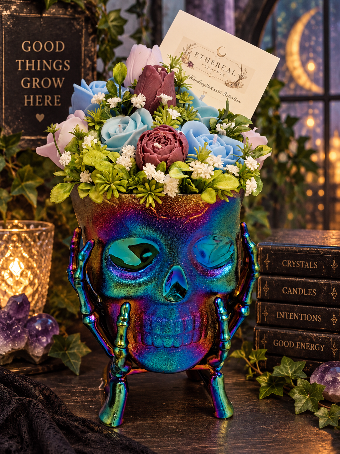Beautifully Departed, Rose & Peony Candle Bouquet