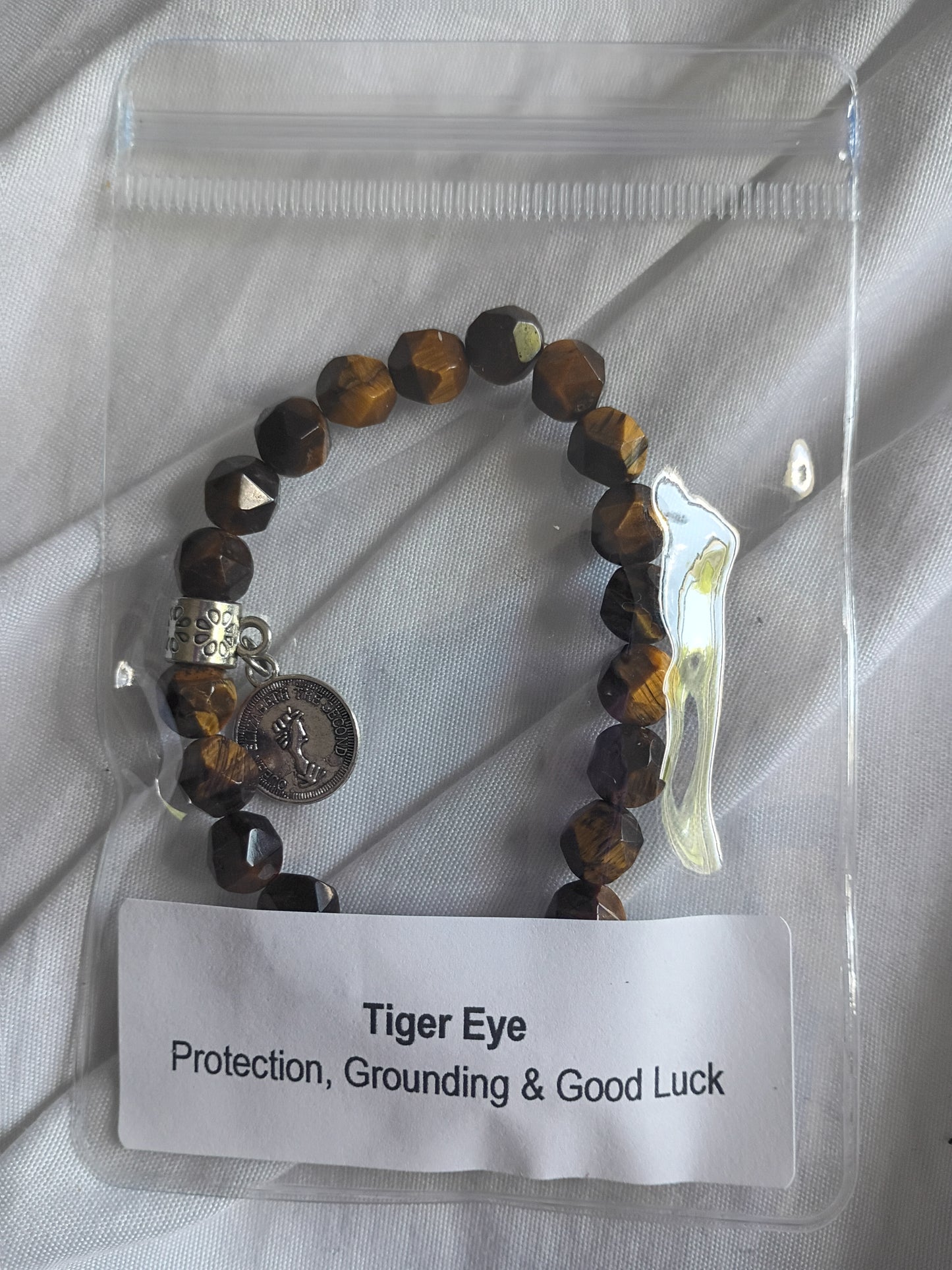 Faceted tiger eye energy bracelet