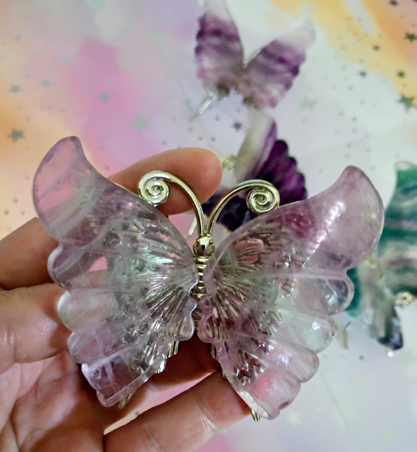 Light Rainbow Fluorite Butterfly