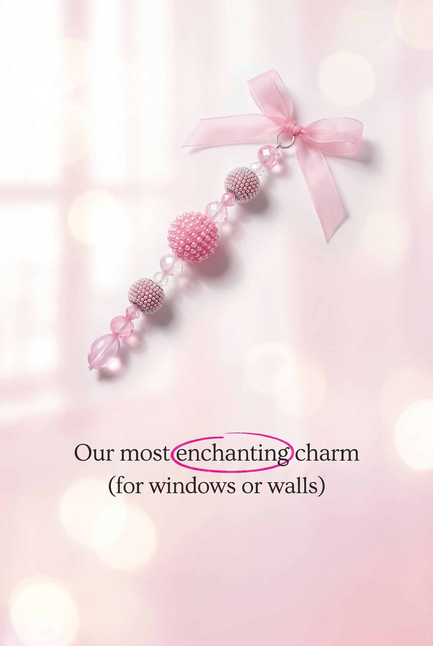 Pink Sparkly Wall/Window Charm