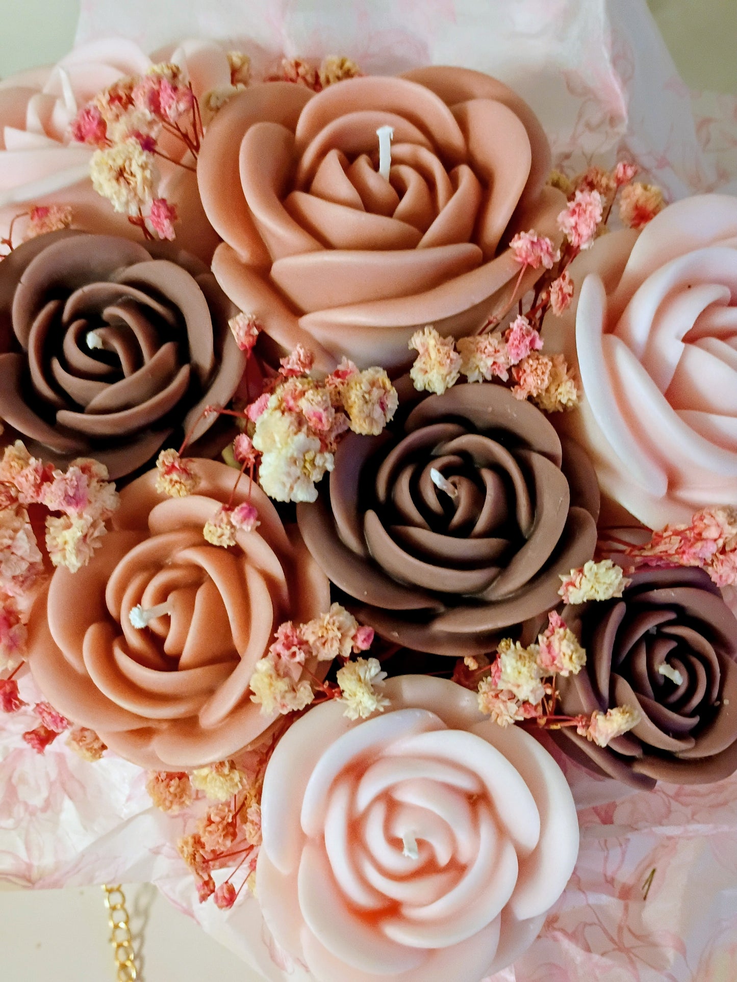 Rose, Peony & Jasmine Candle Bouquet