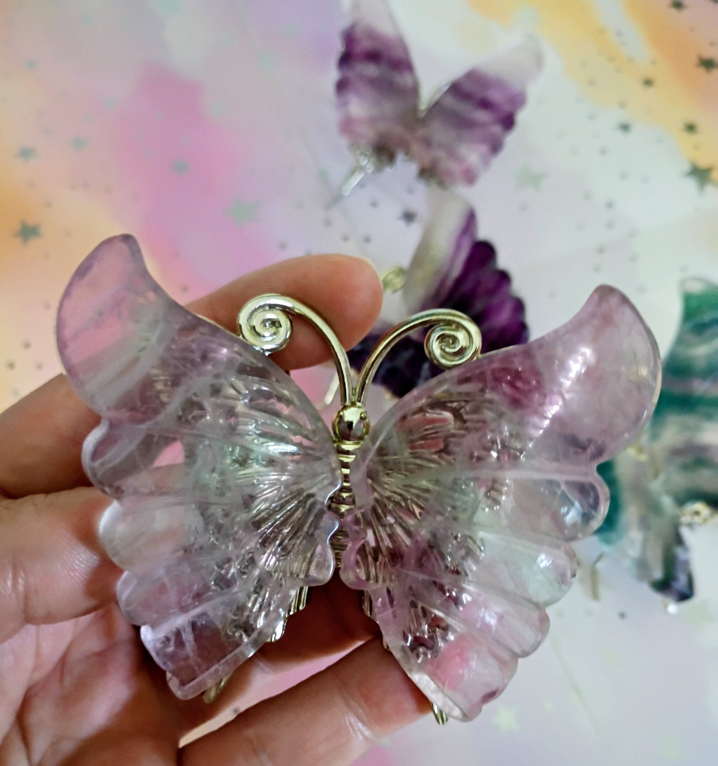 Light Rainbow Fluorite Butterfly