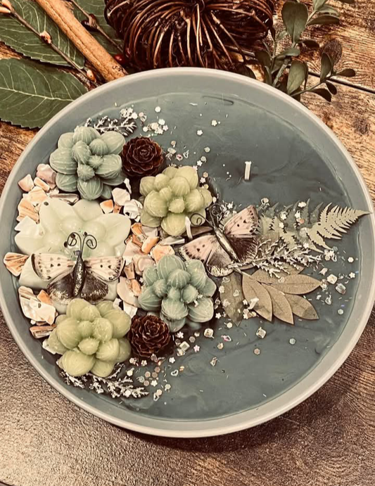 White Sage & Aloe Scenic Succulent Candle in 20oz Bowl