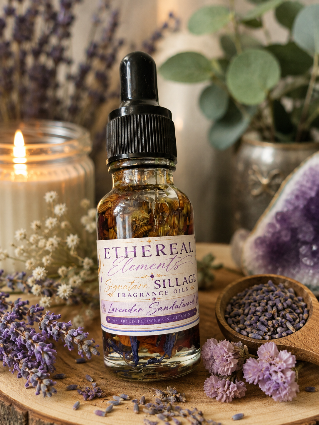 Signature Sillage, Dried Flower Infused Fragrance Oils 1oz