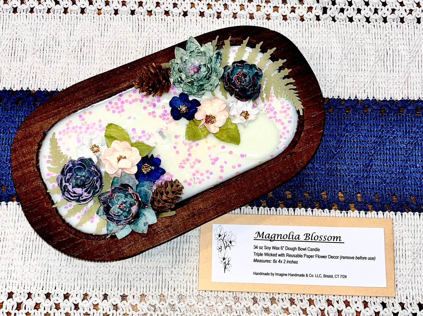 Magnolia Blossom Dough Bowl Candle