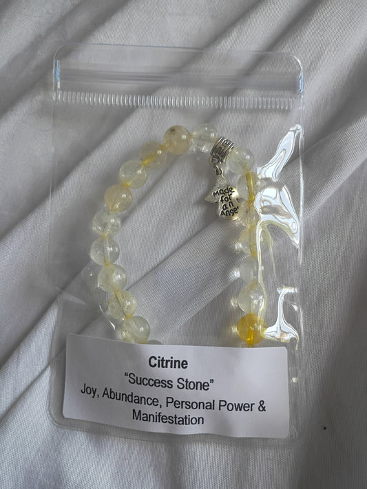 Citrine energy bracelet with guardian Angel charm