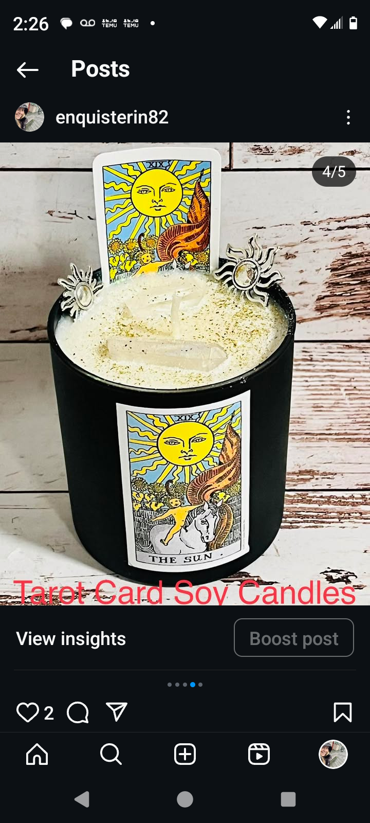 Tarot Card Candles