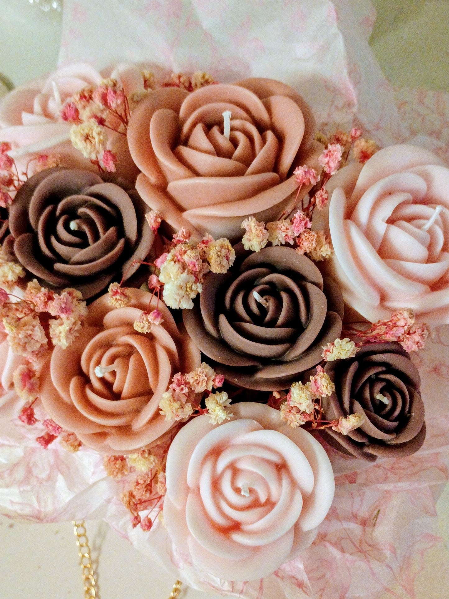 Rose, Peony & Jasmine Candle Bouquet