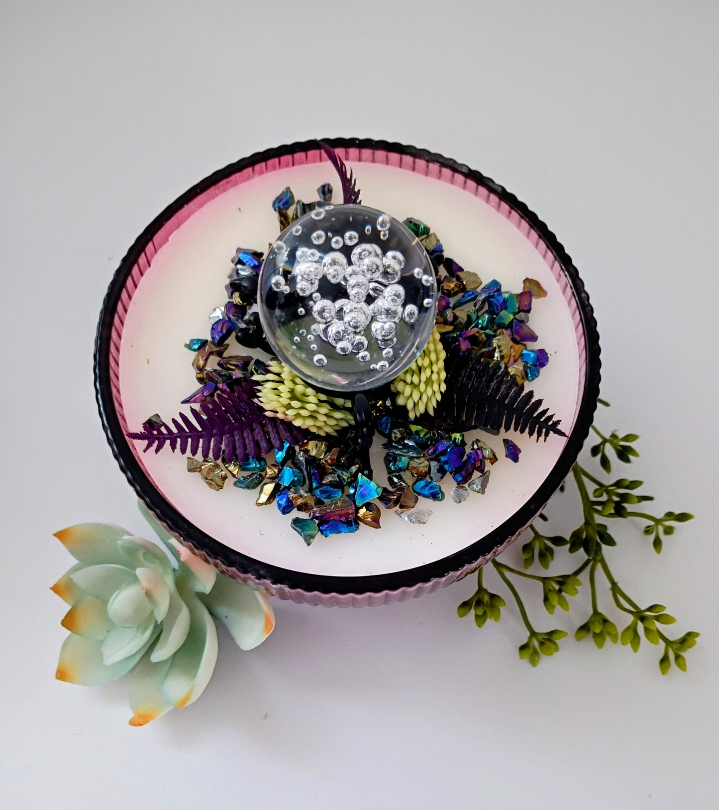 Crystal Ball Succulent Garden Candle