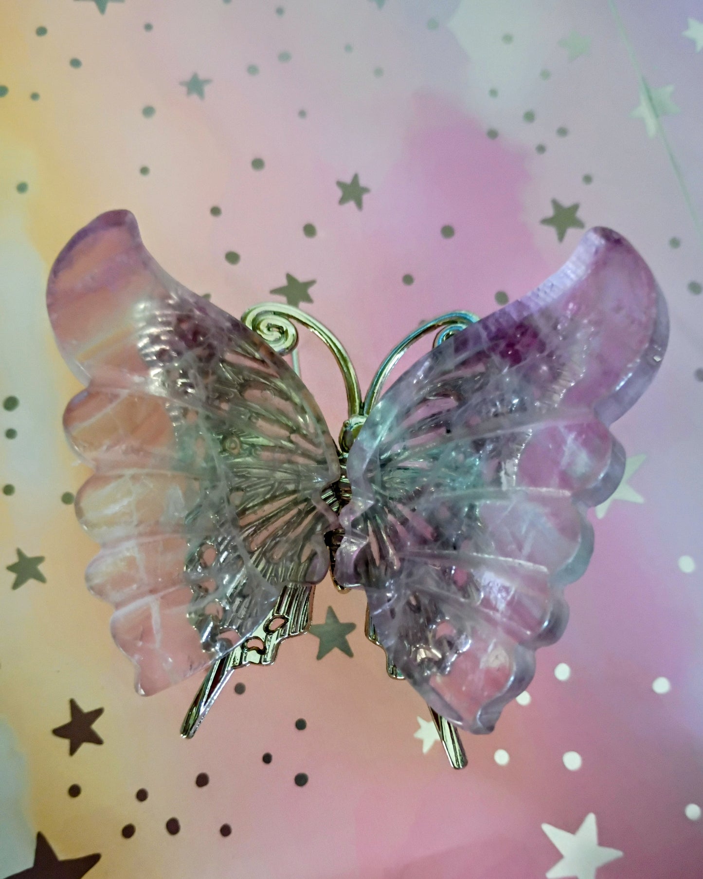 Light Rainbow Fluorite Butterfly